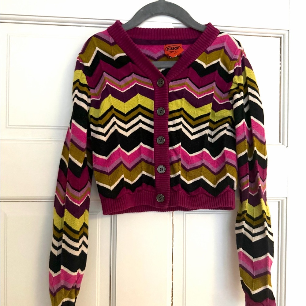 Missoni for Target Striped Cropped Knit Cardigan. Girls (Child) Small.